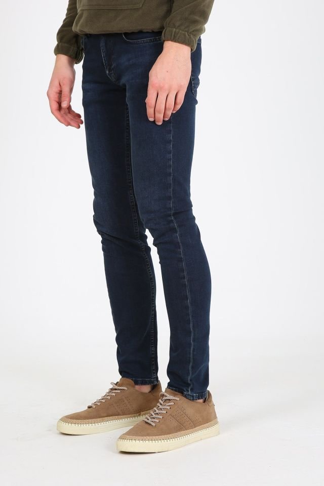 PANAMA 639-01 Dark Blue Erkek Likralı Dar Kesim Dar Paça Kot Pantolon