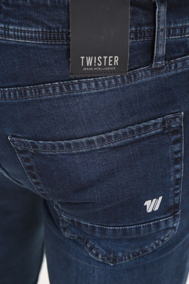 PANAMA 639-01 Dark Blue Erkek Likralı Dar Kesim Dar Paça Kot Pantolon