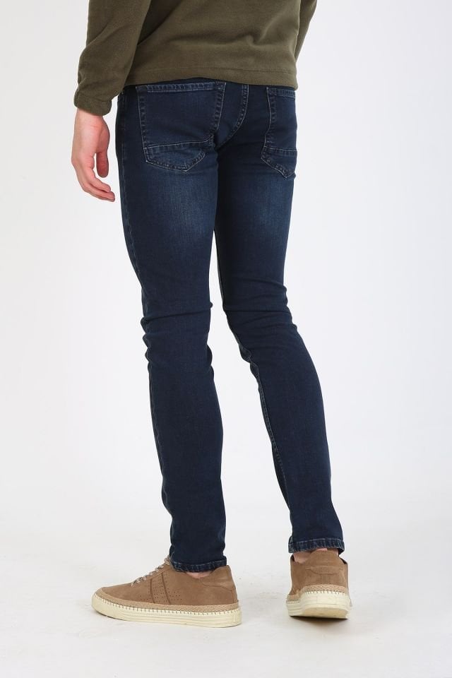PANAMA 639-01 Dark Blue Erkek Likralı Dar Kesim Dar Paça Kot Pantolon