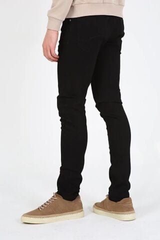 Gabon 726-02 T Black Black Lİkralı Dar Kesim Dar Paça Erkek Kot Pantolon Siyah