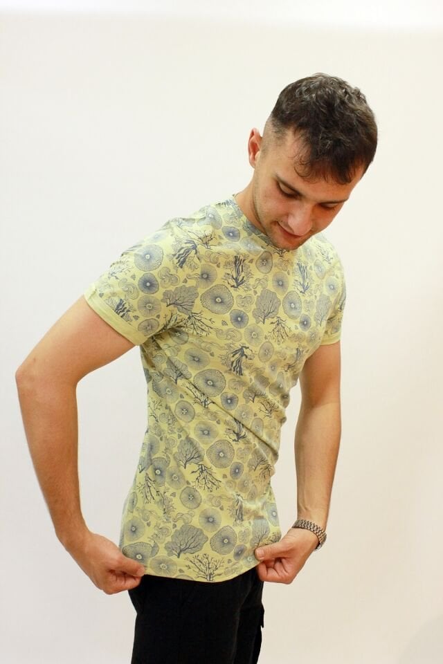 Caz 4123 Desenli Bisiklet Yaka Erkek T-Shirt A.Nil