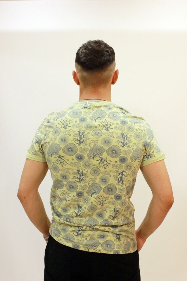 Caz 4123 Desenli Bisiklet Yaka Erkek T-Shirt A.Nil