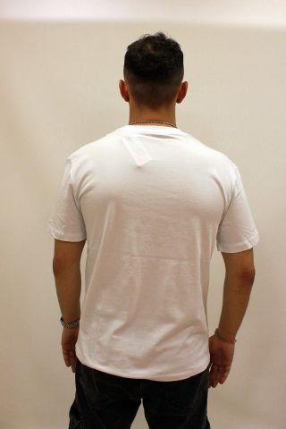 ETS 2270 Baskılı İşleme Detaylı Relax Fit Erkek T-Shirt Beyaz