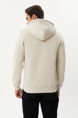 Twister ESW 2889 Bone Kapşonlu Fermuarlı Erkek Sweat Ceket Kemik