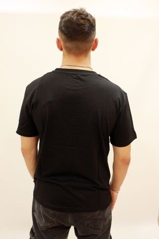 ETS 2270 Baskılı İşleme Detaylı Relax Fit Erkek T-Shirt Siyah