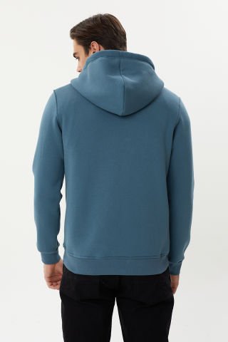 Twister ESW 2889 Cosmic Kapşonlu Fermuarlı Erkek Sweat Ceket Sax