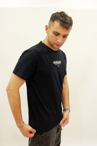 Caz 4074 Sırt Baskılı Relax Fit Erkek T-Shirt Siyah