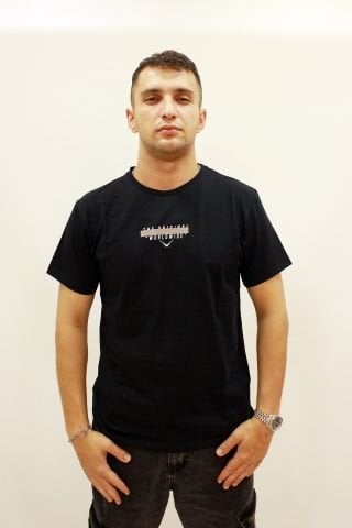 Caz 4074 Sırt Baskılı Relax Fit Erkek T-Shirt Siyah