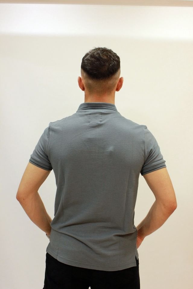 Caz 4230 Fermuarlı Erkek Polo Yaka T-shirt Gri