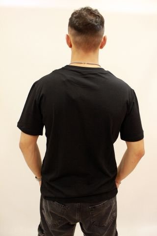 ETS 2272 Baskılı Bisiklet Yaka Erkek T-shirt Siyah