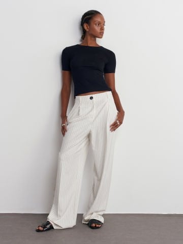 Dilvin 30747 Bisiklet Yaka Basic T-shirt-Siyah