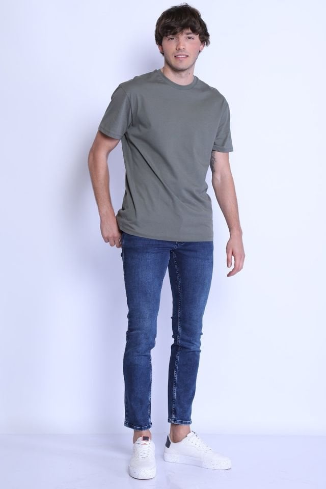 PANAMA 615-05 Skinny Fit Likralı Erkek Kot Pantolon Blue Black