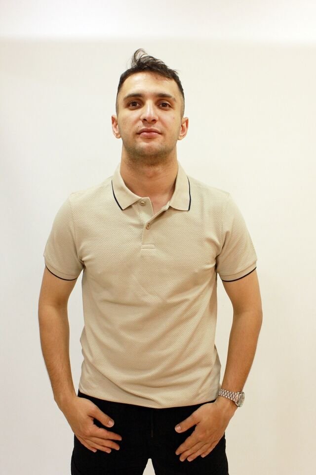 CAZ 4152 PETEK DOKULU ERKEK POLO YAKA T-SHIRT BEJ