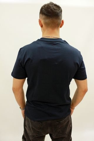 Caz 2256 İşleme Detaylı Relax Fit Bisiklet Yaka Erkek T-Shirt Lacivert