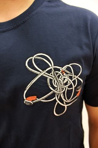 Caz 2256 İşleme Detaylı Relax Fit Bisiklet Yaka Erkek T-Shirt Lacivert