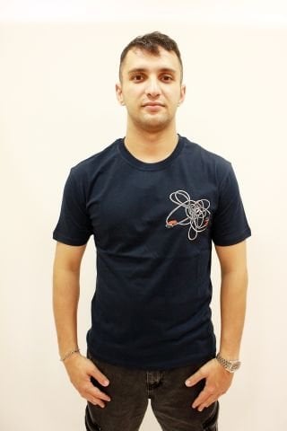 Caz 2256 İşleme Detaylı Relax Fit Bisiklet Yaka Erkek T-Shirt Lacivert