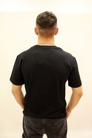 Caz 2256 İşleme Detaylı Relax Fit Bisiklet Yaka Erkek T-Shirt Siyah