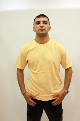 Caz 4084 Oversize Sırt Baskılı Yıkamalı Bisiklet Yaka Erkek T-shirt Somon