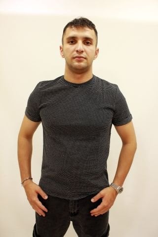 Caz 4257 Micro Desen Kendinden Dokulu Erkek Bisiklet Yaka T-Shirt Siyah