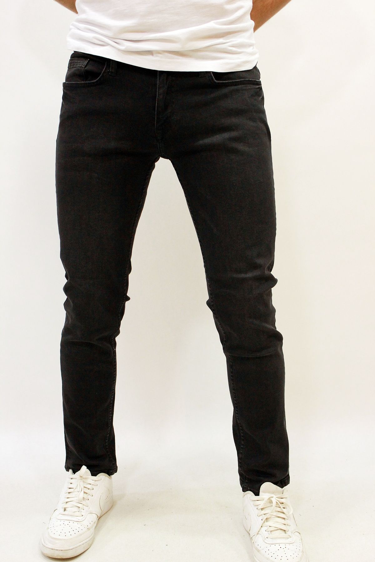 Caz 0714 Parker Black Wash Denim Erkek Likralı Dar Kesim Kot Pantolon Antrasit