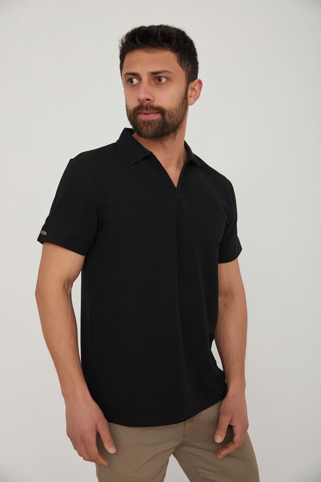 CAZ 4231 POLO YAKA DÜĞMESİZ LİKRALI MICRO ERKEK T-SHIRT