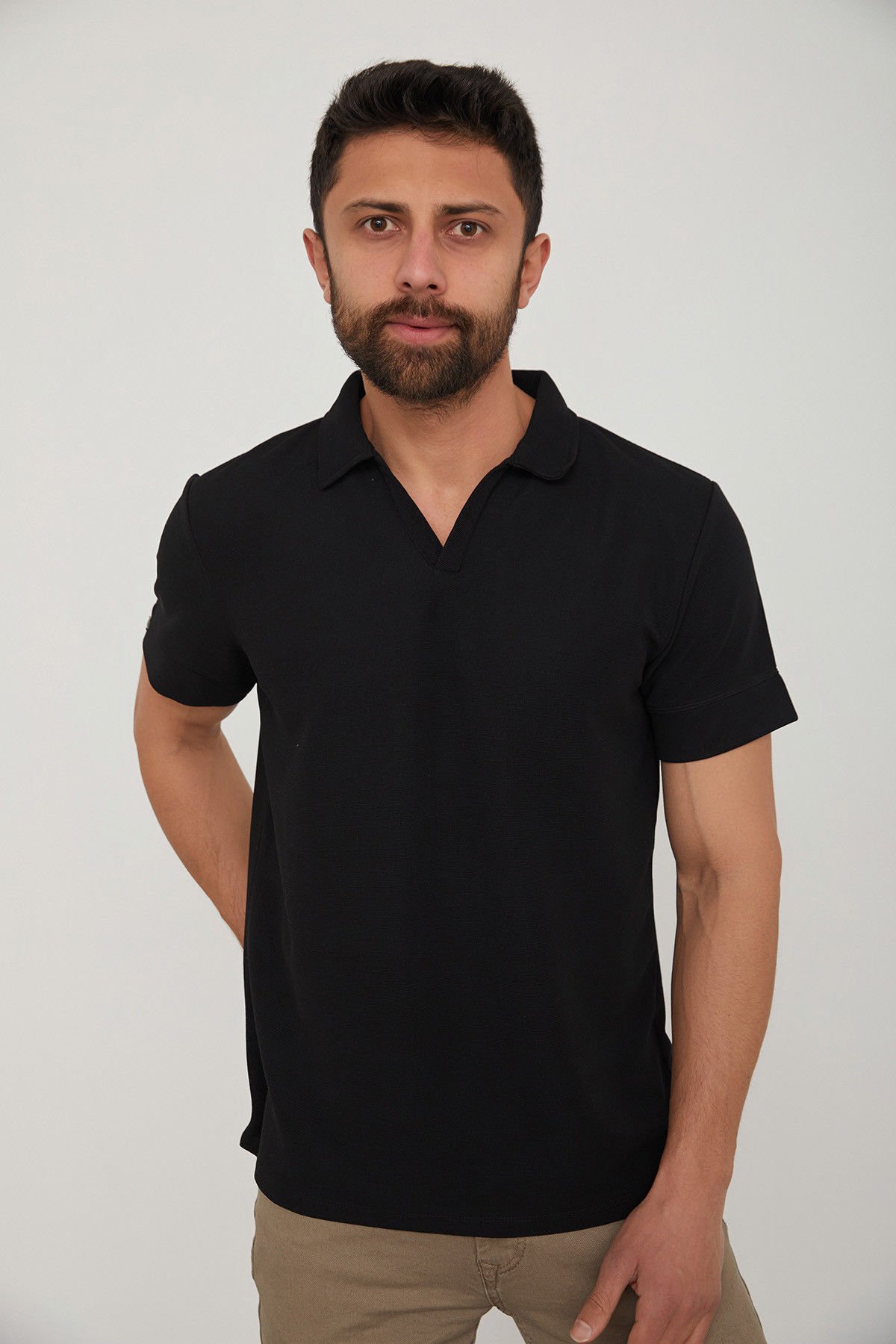 CAZ 4231 POLO YAKA DÜĞMESİZ LİKRALI MICRO ERKEK T-SHIRT