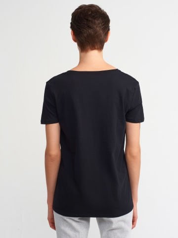 Dilvin 3470 V Yaka Basic T-Shirt-Siyah