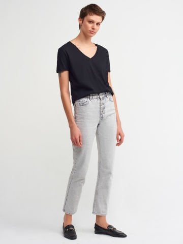 Dilvin 3470 V Yaka Basic T-Shirt-Siyah