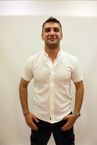 Caz 2020 Hakim Yaka Dokulu Kumaş Erkek Kısa Kol Gömlek Beyaz