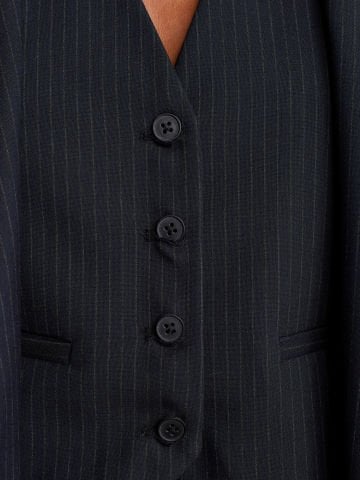 Dilvin 60556  Blazer Çizgili Kadın Yelek Siyah