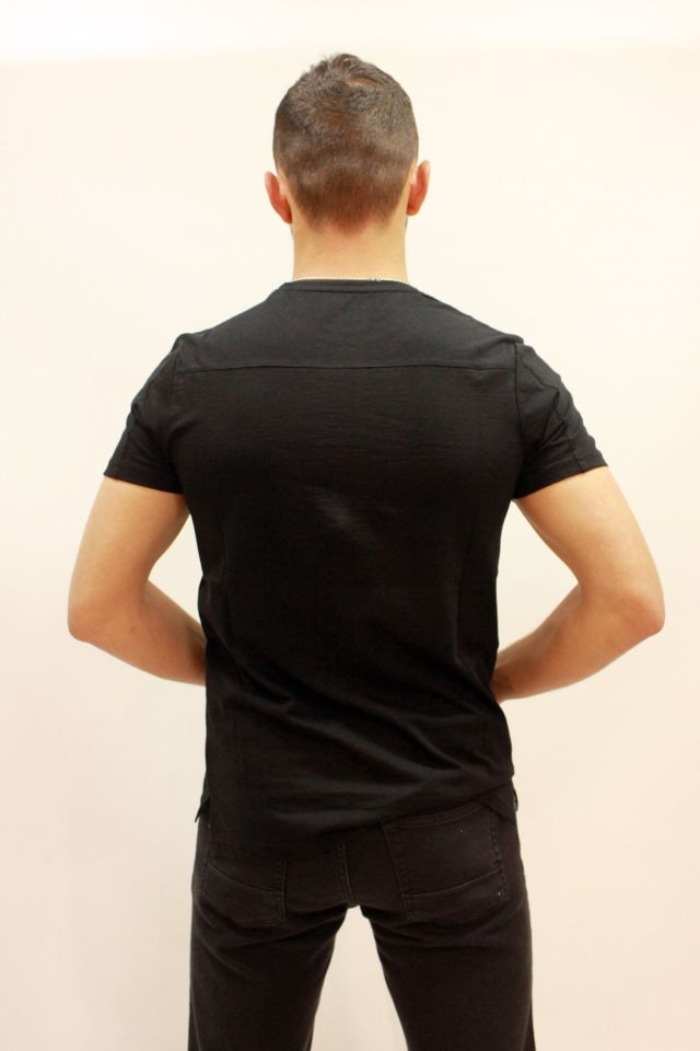 CAZ 4172 SPACE BASKILI BİSİKLET YAKA ERKEK T-SHIRT