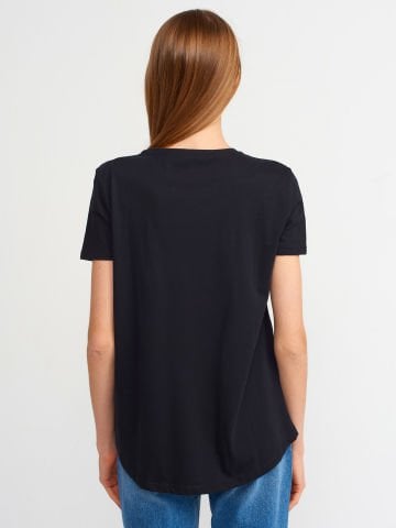 Dilvin 3471 Bisiklet Yaka Basic T-Shirt-Siyah