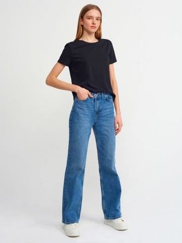 Dilvin 3471 Bisiklet Yaka Basic T-Shirt-Siyah