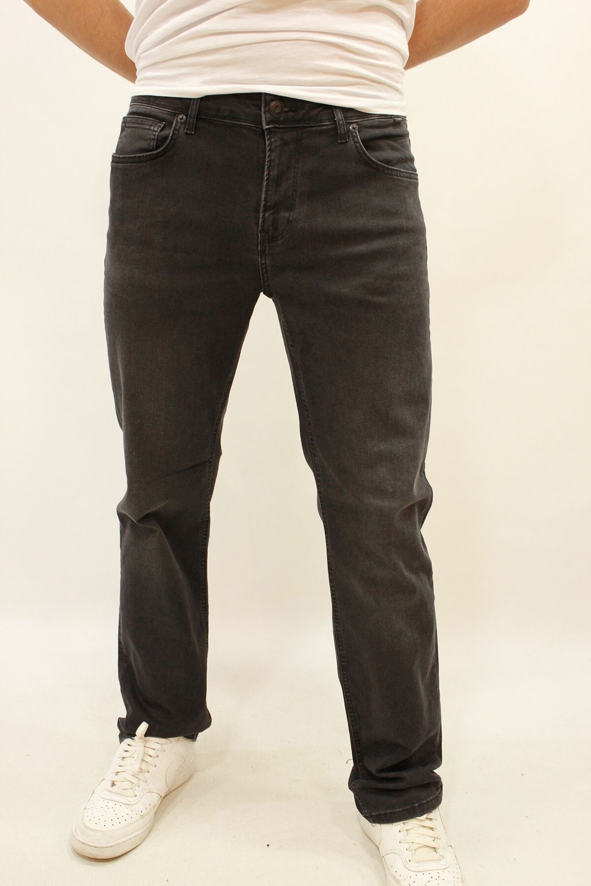 Milano 706-03 Black Black Erkek Likralı Rahat Kesim Kot Pantolon Antrasit