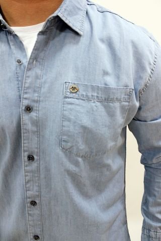 Twister EG 1874 Light Blue Tek Cep Erkek Kot Gömlek