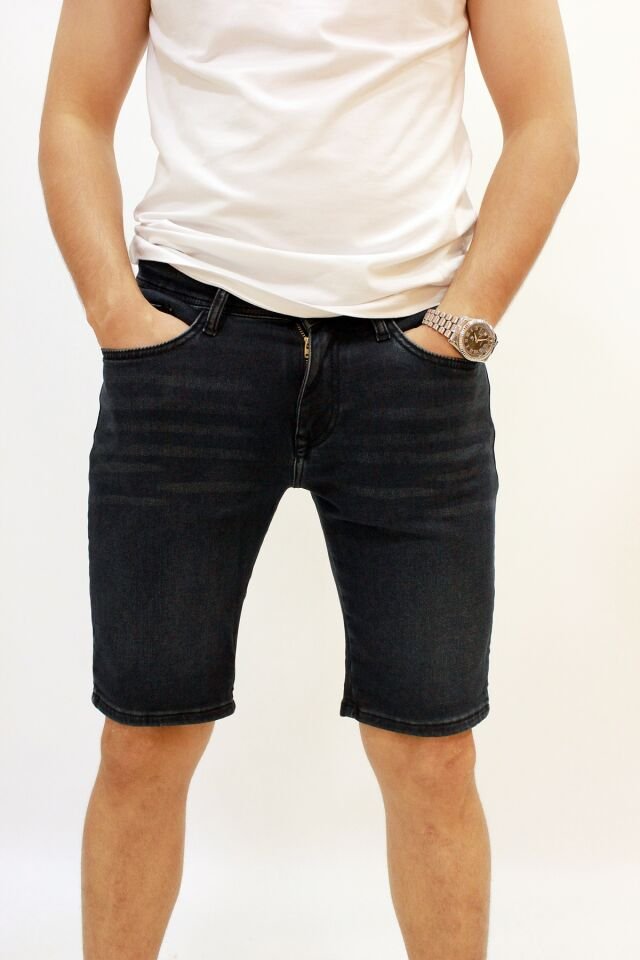 Cazador 6701 Haki Wash Likralı Erkek Denim Bermuda Kot Şort Laci