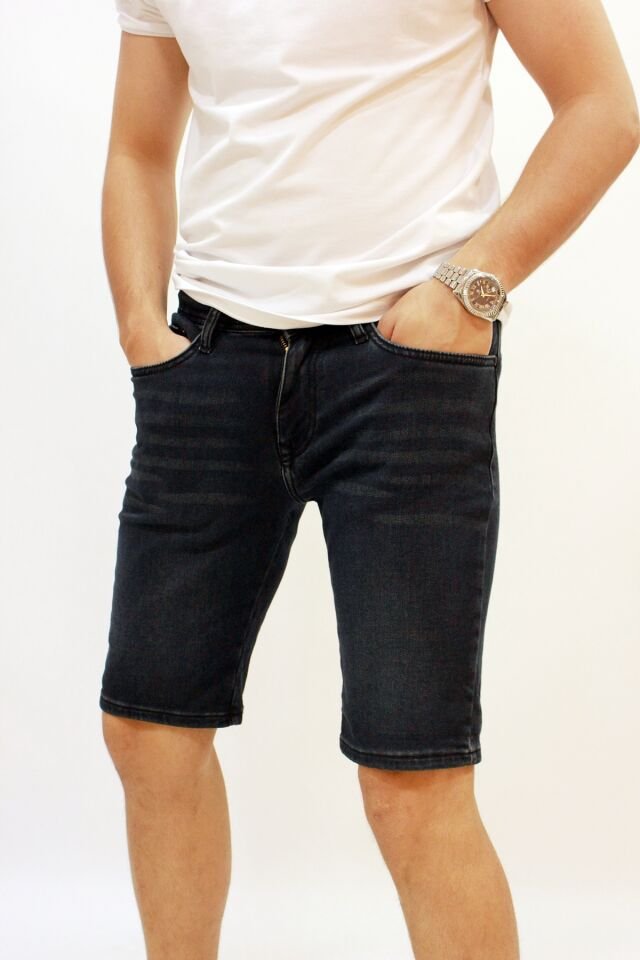 Cazador 6701 Haki Wash Likralı Erkek Denim Bermuda Kot Şort Laci