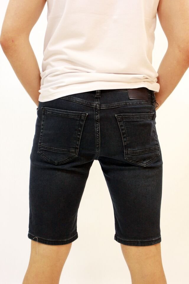 Cazador 6701 Haki Wash Likralı Erkek Denim Bermuda Kot Şort Laci