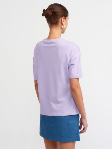 Dilvin 3683 Basic T-Shirt-Lila