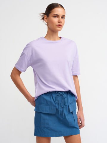 Dilvin 3683 Basic T-Shirt-Lila