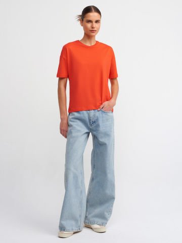Dilvin 3683 Basic T-Shirt-Kırmızı