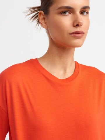 Dilvin 3683 Basic T-Shirt-Kırmızı