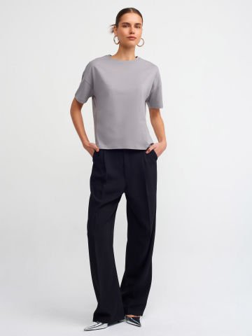 Dilvin 3683 Basic T-Shirt-Gri