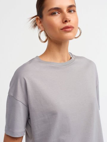 Dilvin 3683 Basic T-Shirt-Gri