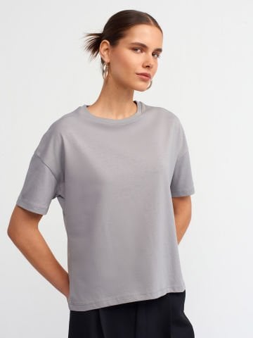 Dilvin 3683 Basic T-Shirt-Gri
