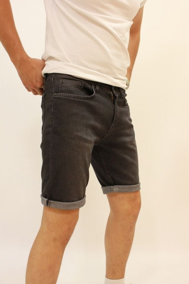Caz 6702 Black Wash Likralı Erkek Bermuda Kot Şort