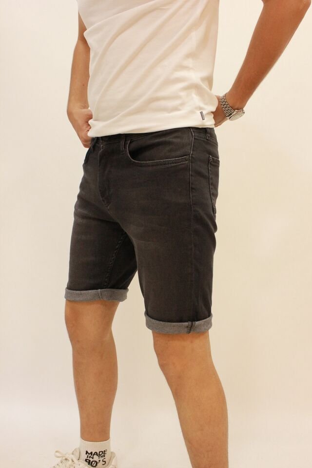 Caz 6702 Black Wash Likralı Erkek Bermuda Kot Şort