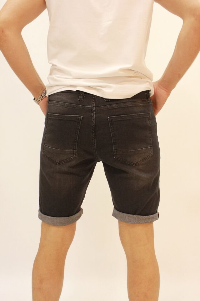 Caz 6702 Black Wash Likralı Erkek Bermuda Kot Şort