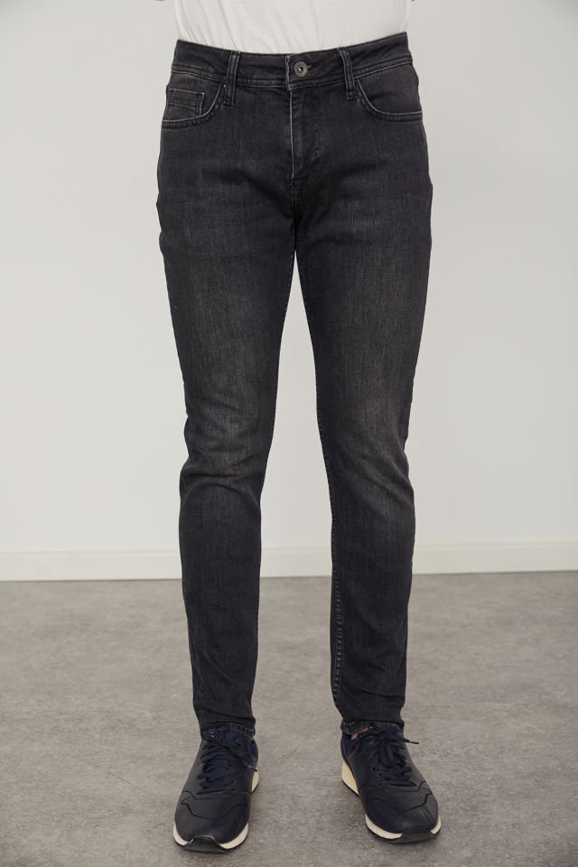 CAZ 0729 Harden Denim Black Core Wash Erkek Dar Paça Likralı Kot Pantolon Siyah