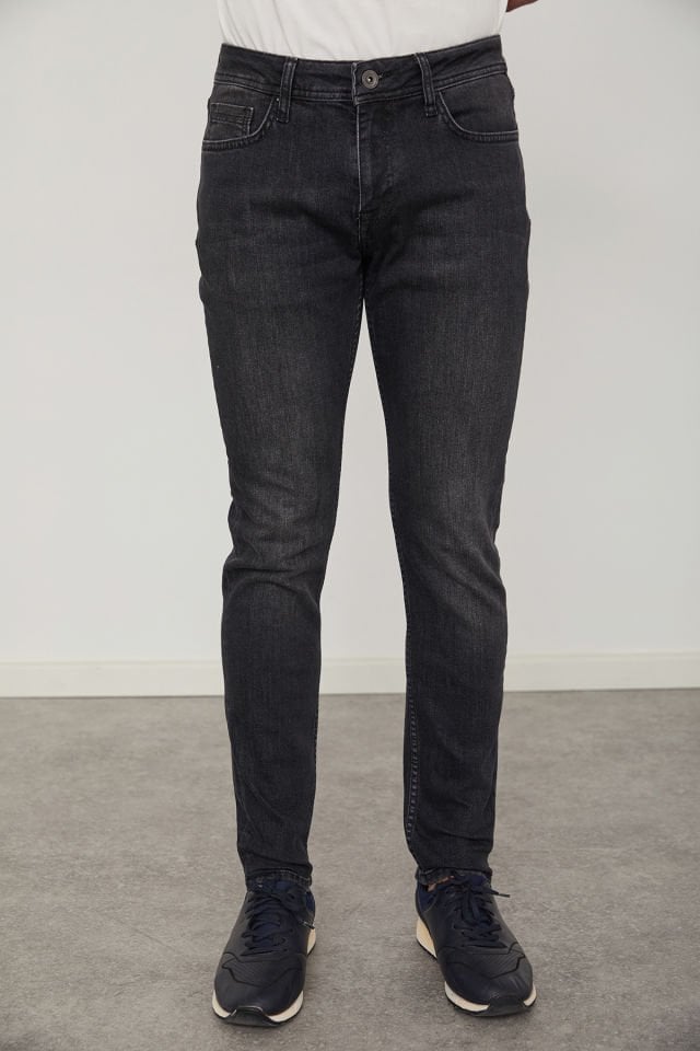 CAZ 0729 Harden Denim Black Core Wash Erkek Dar Paça Likralı Kot Pantolon Siyah